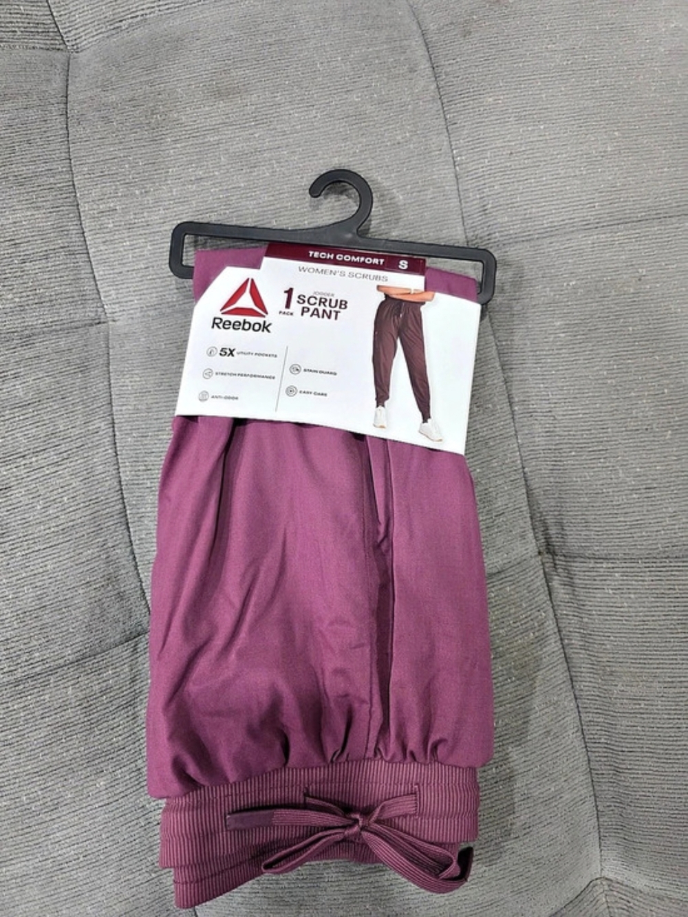 Reebok Tech Comfort 1 Scrub Pant Purple Small NEW